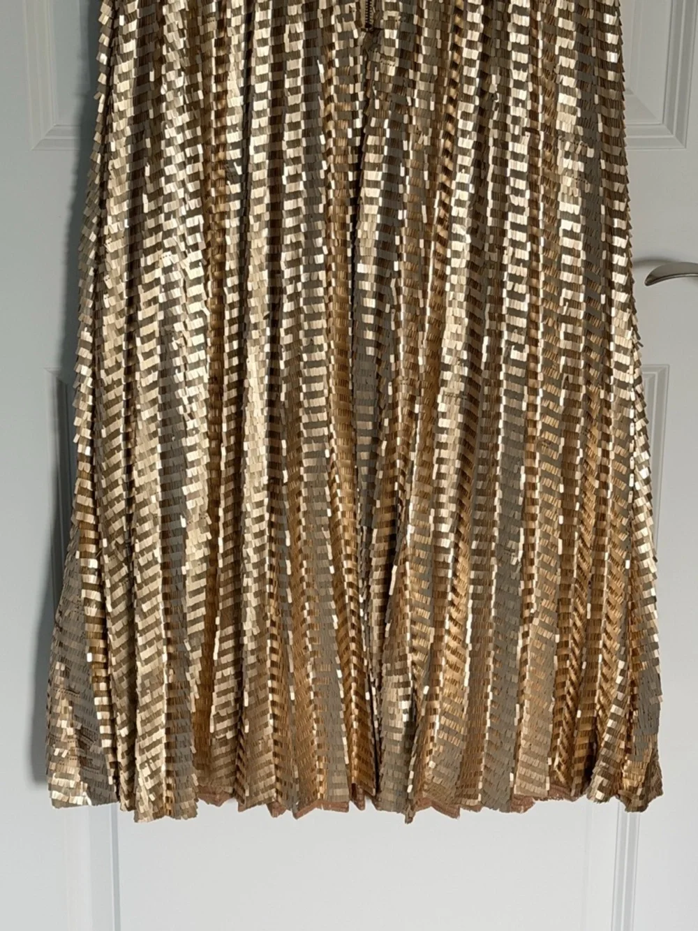 Maeve by Anthropologie Gold Natalia Sequined Midi Skirt Size 2 54474